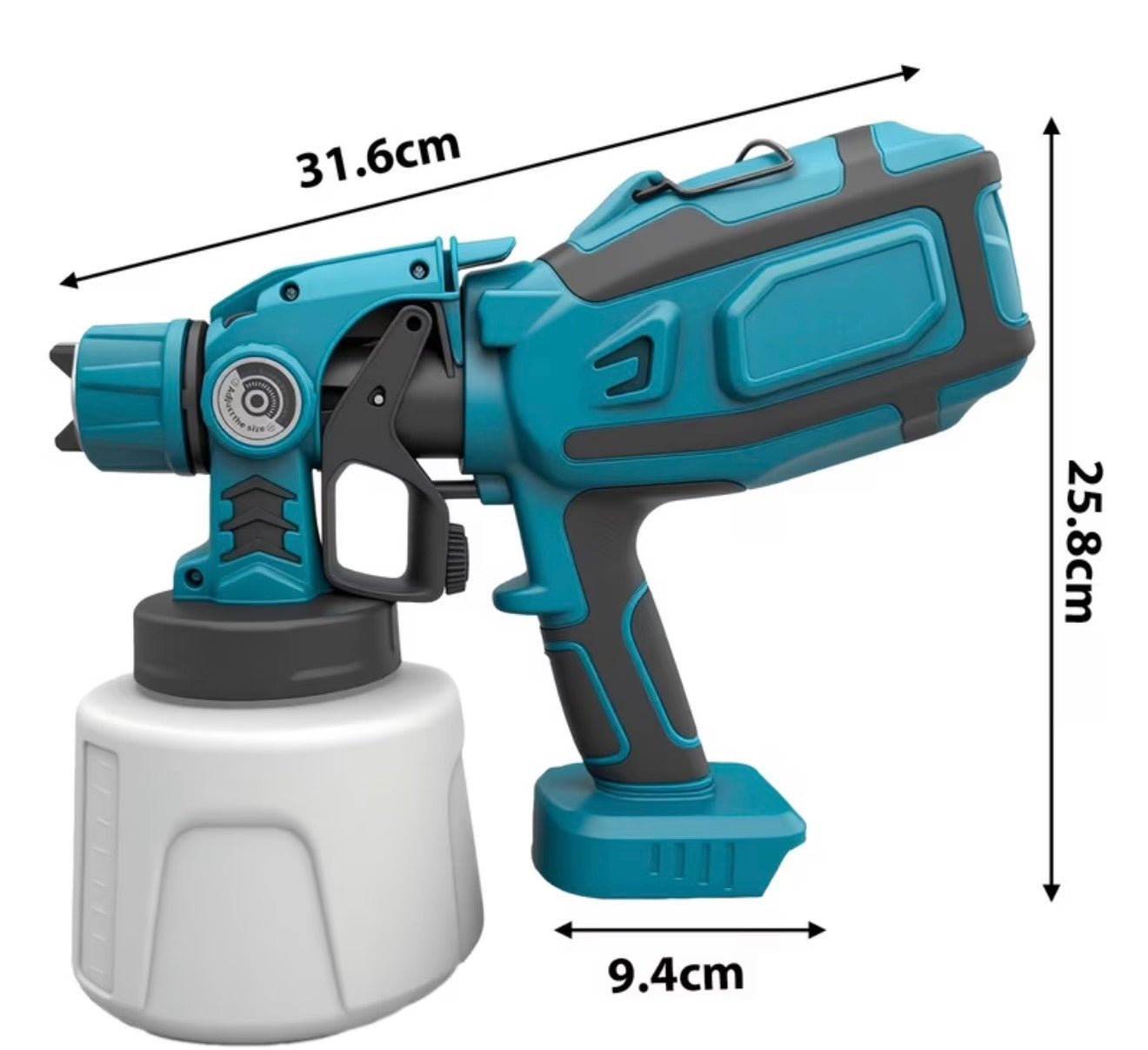 Hekverfspuit Compatibel met Makita 18V accu beschikbaar