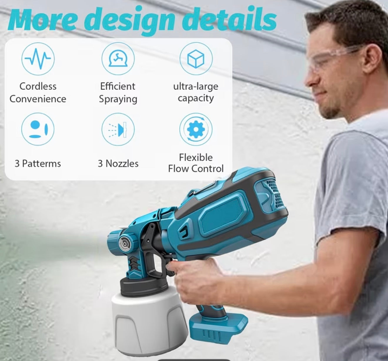 Hekverfspuit Compatibel met Makita 18V accu beschikbaar